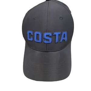 Costa‎ Del Mar Navy Blue Hook & Loop Adjustable Hat Cap Polyester EUC Fast Ship